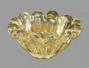 VASO A CONCHIGLIA COSTOLATO MURANO SEGUSO BAROVIER	